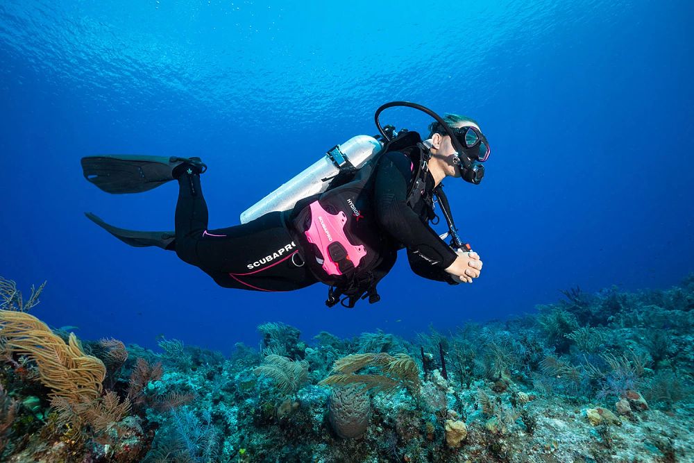 SCUBA diver in the ocean